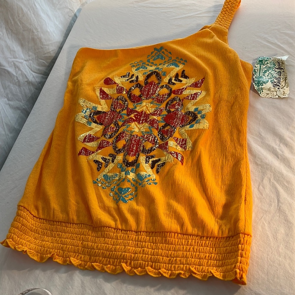 Bella du Jour one shoulder Aztec print summer top